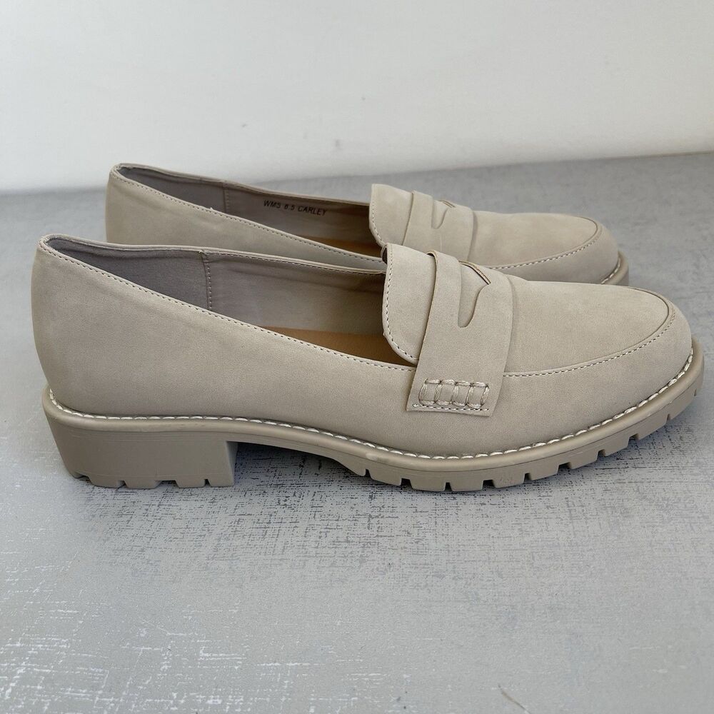 DV Dolce Vita Chunky Lug Sole Platform Loafers Sz 8.5 Comfort Preppy Shoes - Picture 6 of 13